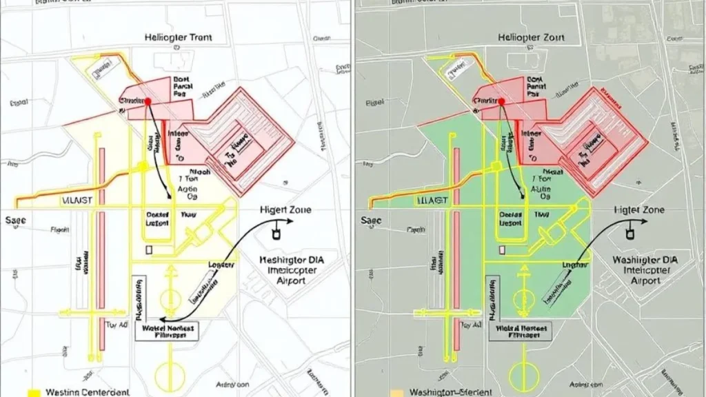 FAA helicopter route updates showing before and after comparison of flight paths