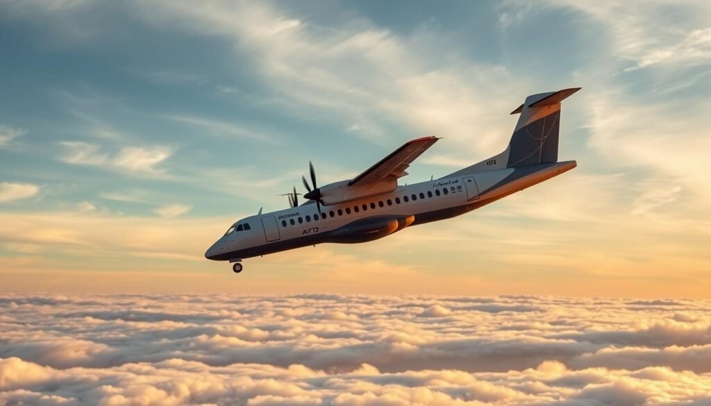 ATR aircraft in flight demonstrating safe operations after implementation of FAA Airworthiness Directive ATR42-500 ATR72