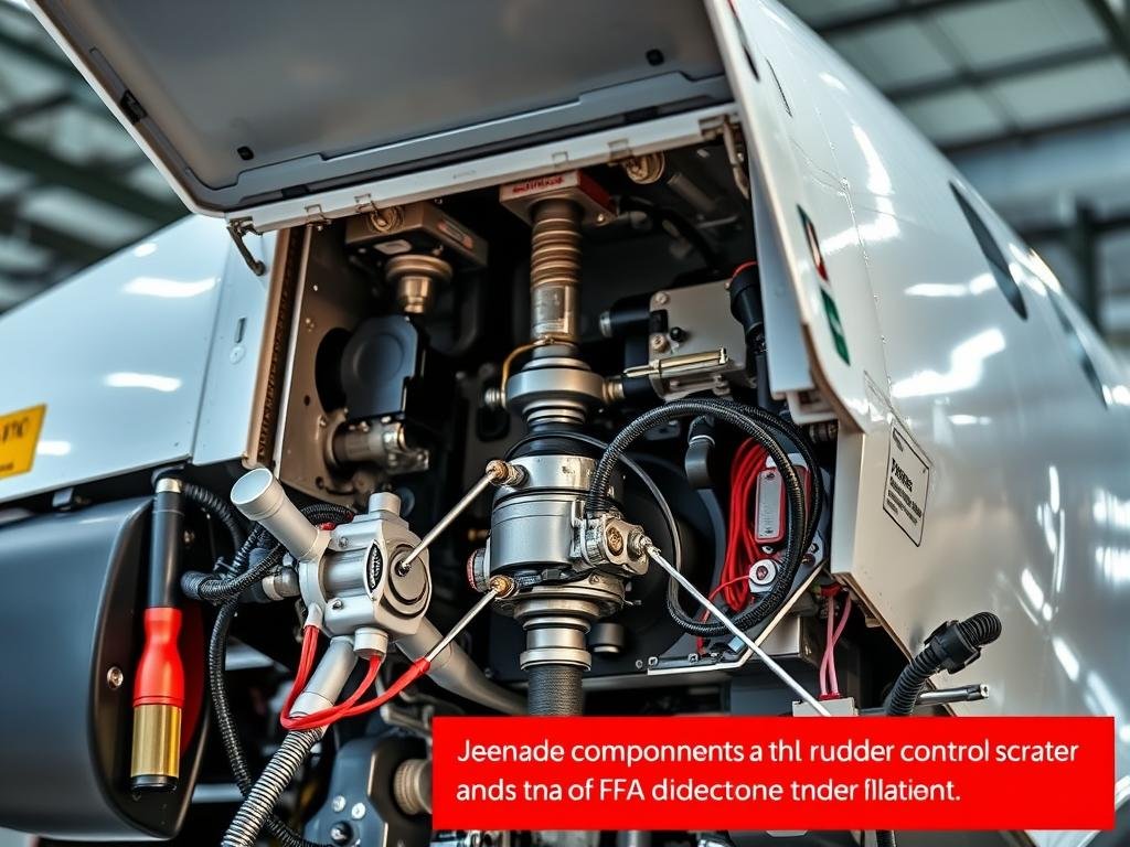 Detailed view of ATR aircraft rudder control systems affected by FAA Airworthiness Directive ATR42-500 ATR72