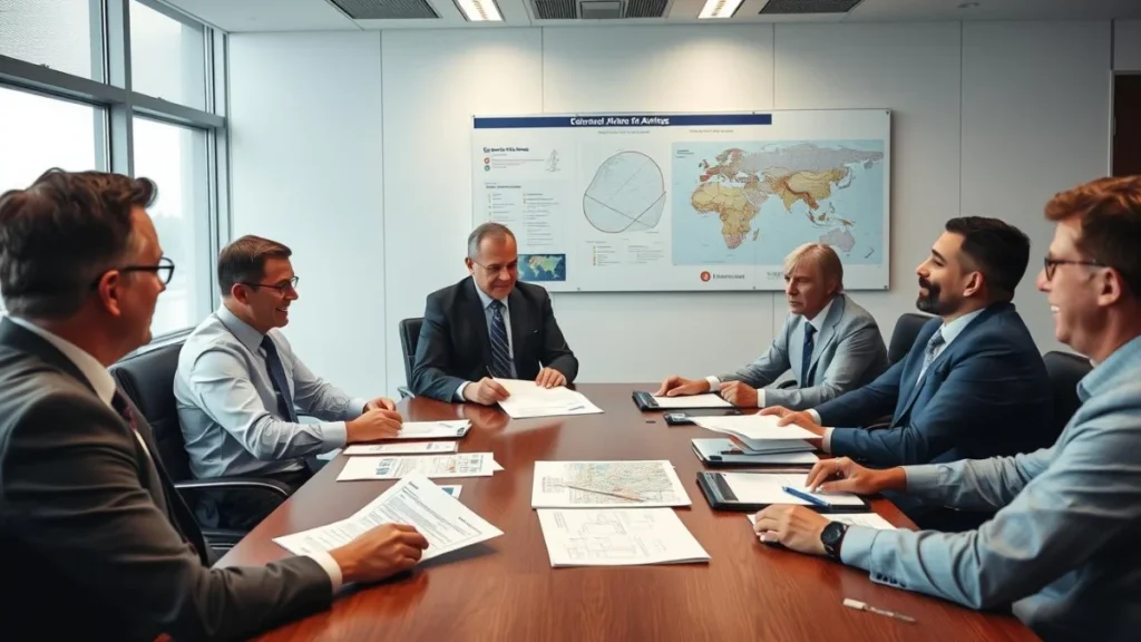 FAA officials and aviation stakeholders in strategic planning meeting for future airspace management