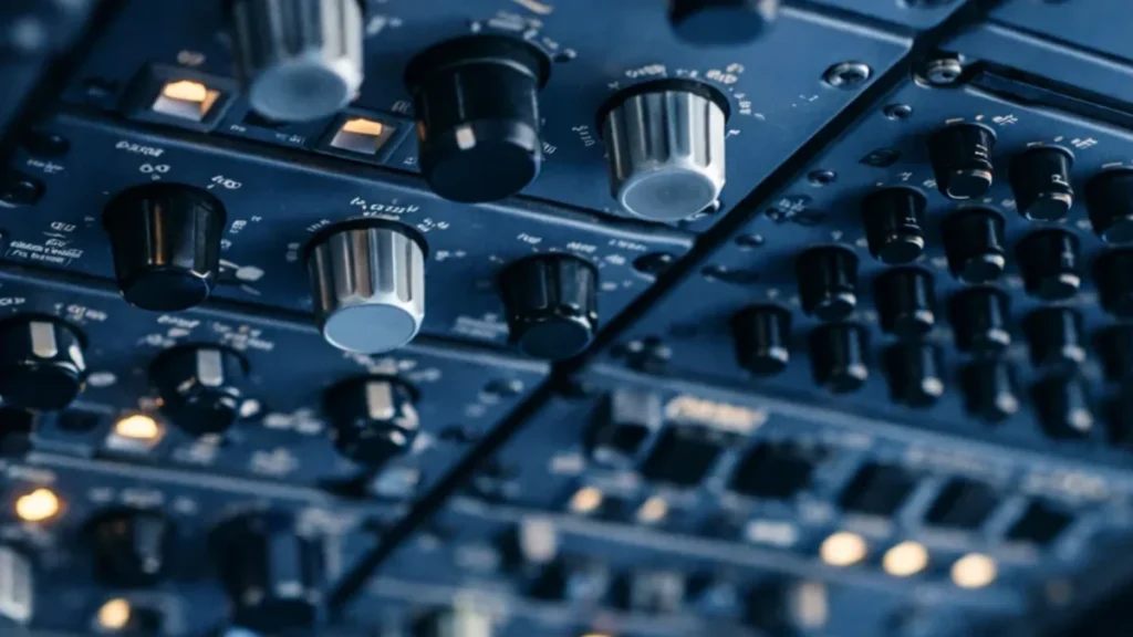 ai_6a54a7db6fda46.33360121 Commercial aircraft overhead panel with environmental control system switches, representing Boeing 737 MAX ECS circuit breaker trip procedures addressed by FAA AD 2026-14-11