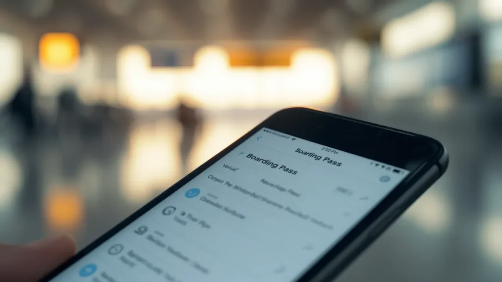Smartphone displaying flight boarding pass notification, representing the 96-hour proactive passenger notification obligation in the new EU air passenger rights regulation