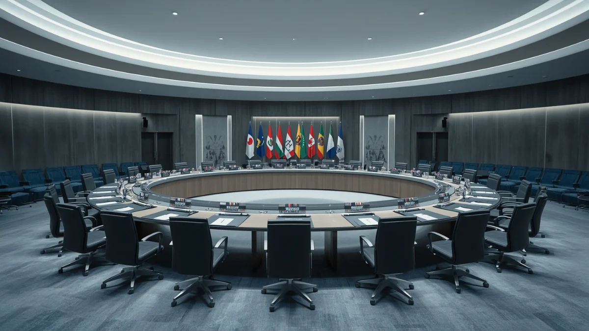 International aviation conference room with flag placards, representing UK CAA bilateral agreement signings with Transport Canada, CASA, and ANAC at the 2026 FAA-EASA International Aviation Safety Conference`